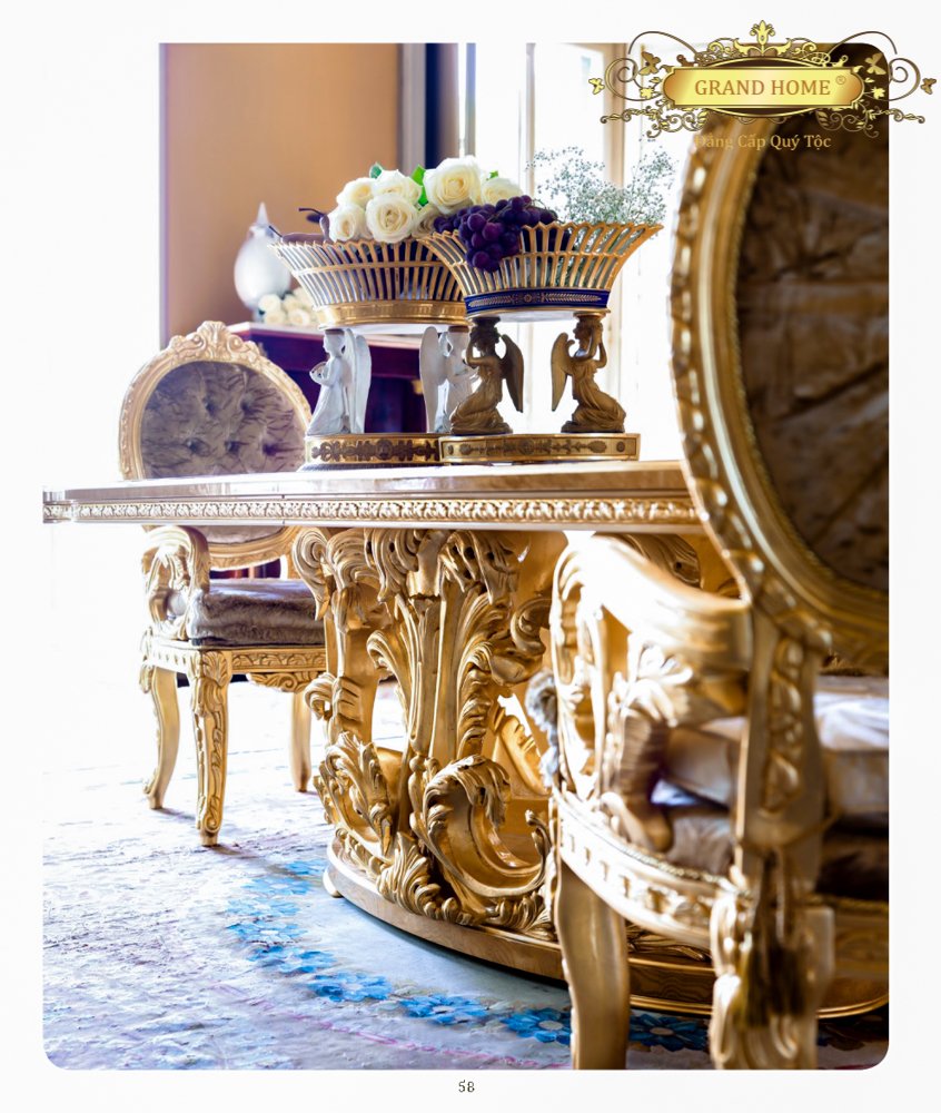 Bàn Ăn cổ điển GRAND HOME BA/SOC4_Ver1 - Ảnh 5